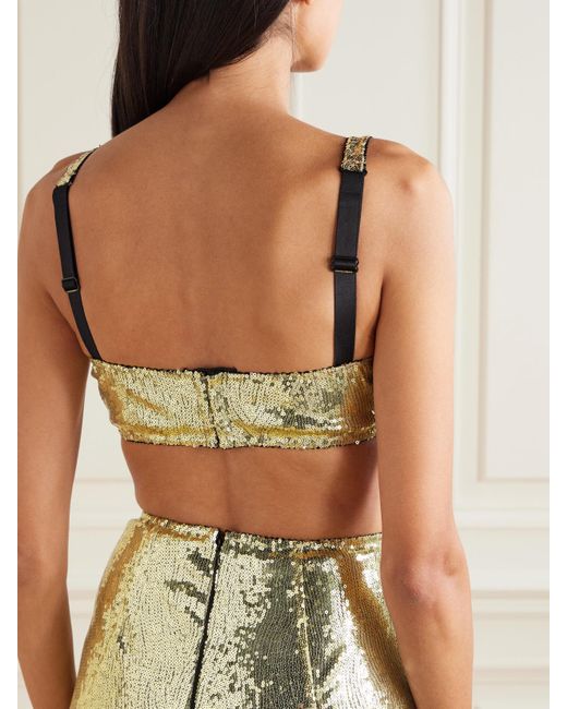 Dolce & Gabbana Metallic Sequined Tulle Underwired Balconette Bra