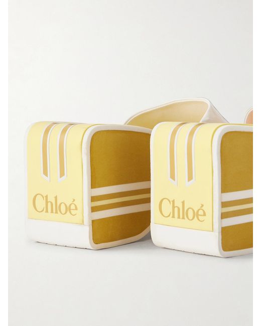 Chloé Yellow Swimming Cool Patent-Leather Sandals