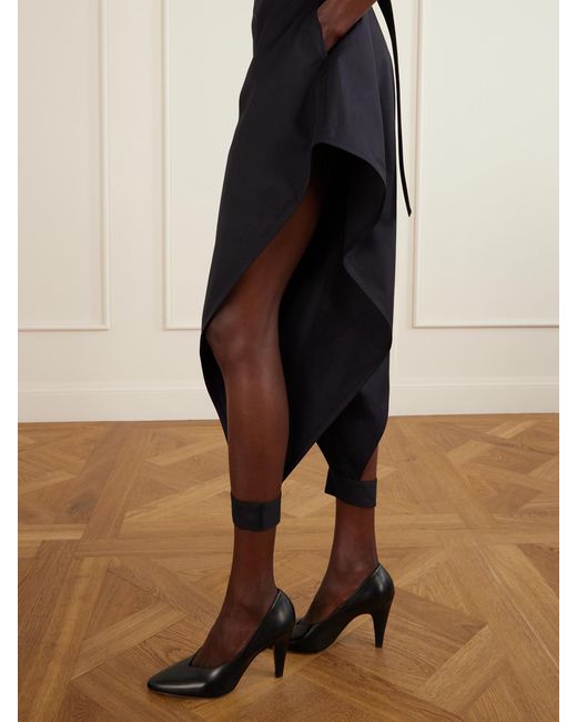 Alaïa Blue Triangle Cotton-Gabardine Wide-Leg Pants