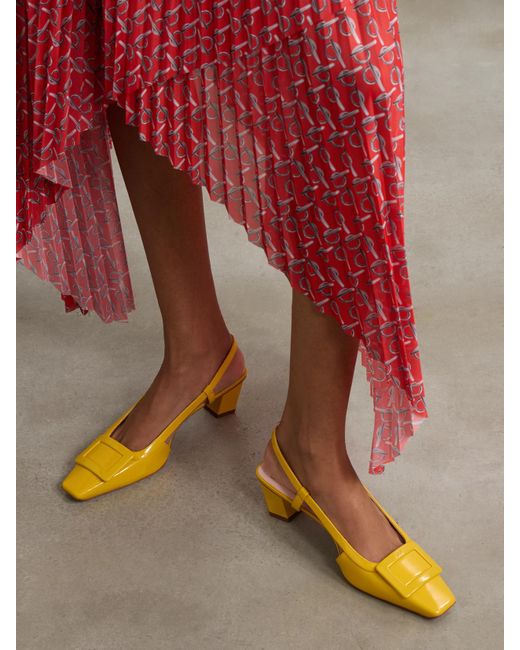 Roger Vivier Yellow Belle Vivier 45 Slingback-Pumps Aus Lackleder