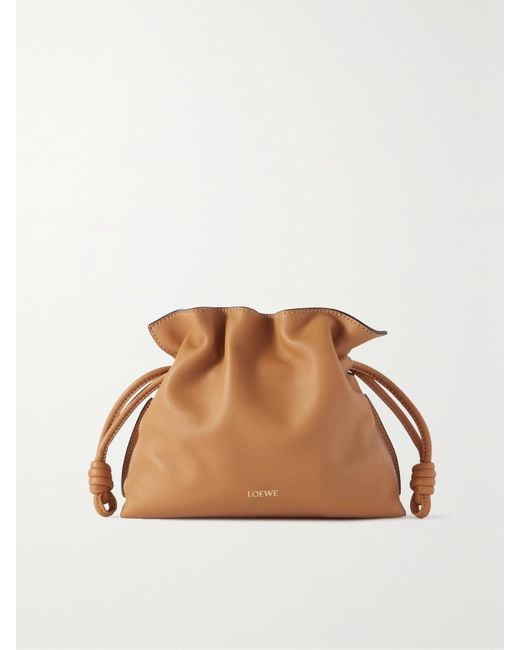Loewe Brown Flamenco Mini Leather Clutch