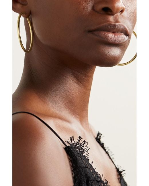 Anita Ko Natural Large 18-Karat Hoop Earrings