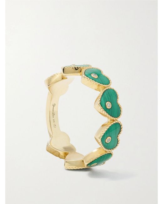 Yvonne Léon Green Alliance 9-Karat, Malachite And Diamond Ring