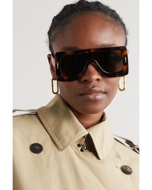 Loewe Black Oversized D-Frame Acetate Sunglasses