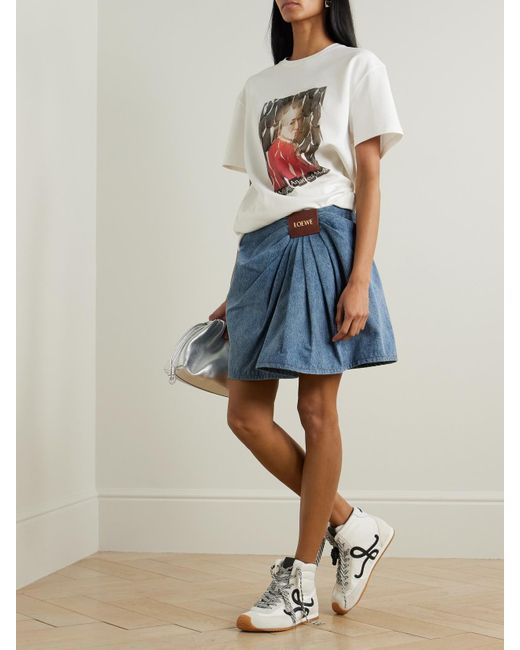 Loewe White T-Shirt Aus Jersey Aus Einer Baumwollmischung Mit Print