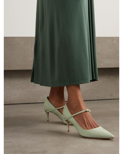 Escarpins En Couleuvre Élaphe Lorenzo 65 JENNIFER CHAMANDI en coloris White