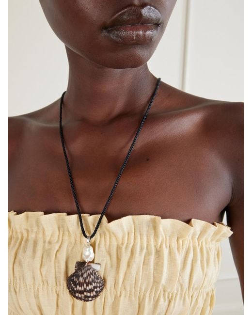 Jennifer Behr Natural Rhodes-Tone Shell Necklace