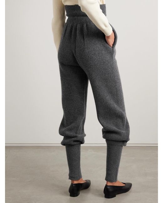 Altuzarra Gray Colvig Ribbed Merino Wool Tapered Pants
