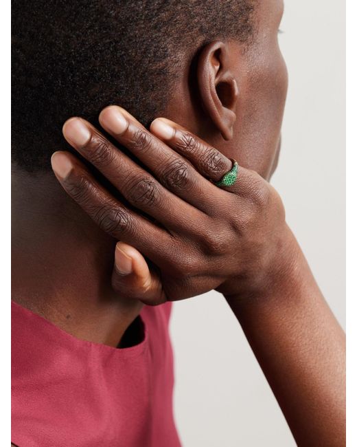 Bague De Petit Doigt En Or 18 Carats (750/1000) Et Émeraudes David Yurman en coloris Gray
