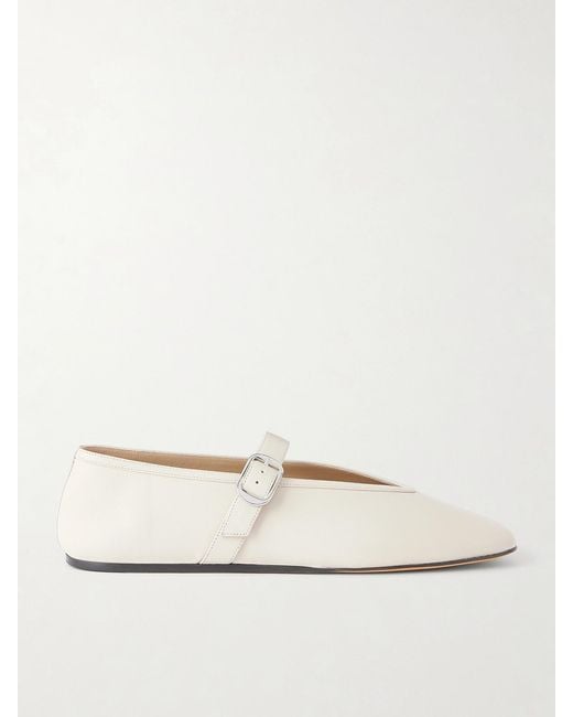 Le Monde Beryl Natural Stella Leather Mary Jane Ballet Flats