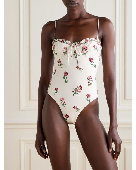 Agua Bendita Natural Ébano Floral-Print Recycled Swimsuit