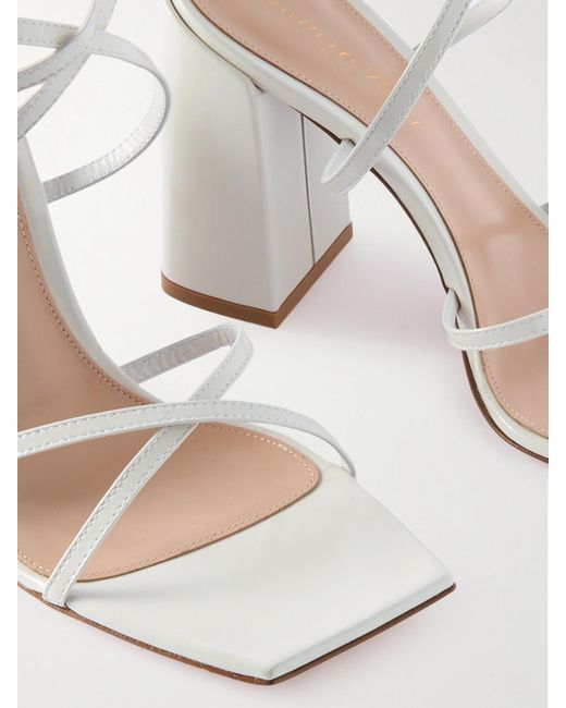 Gianvito Rossi White Nuit 95 Patent-Leather Sandals
