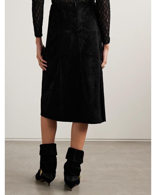 Jupe Midi En Daim Devy Isabel Marant en coloris Black