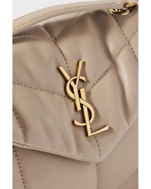 Saint Laurent Natural Toy Puffer Mini Matelassé Leather Shoulder Bag
