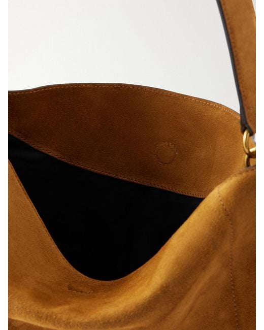 Isabel Marant Brown Oskan Embellished Suede Shoulder Bag
