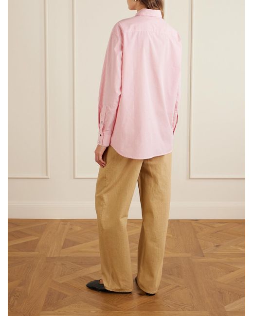 B Sides Pink Nolan Striped Cotton-Poplin Shirt