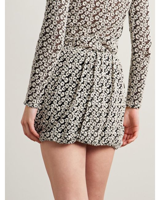 Isabel Marant Metallic Stacya Draped Embroidered Cotton-Blend Tulle Mini Skirt