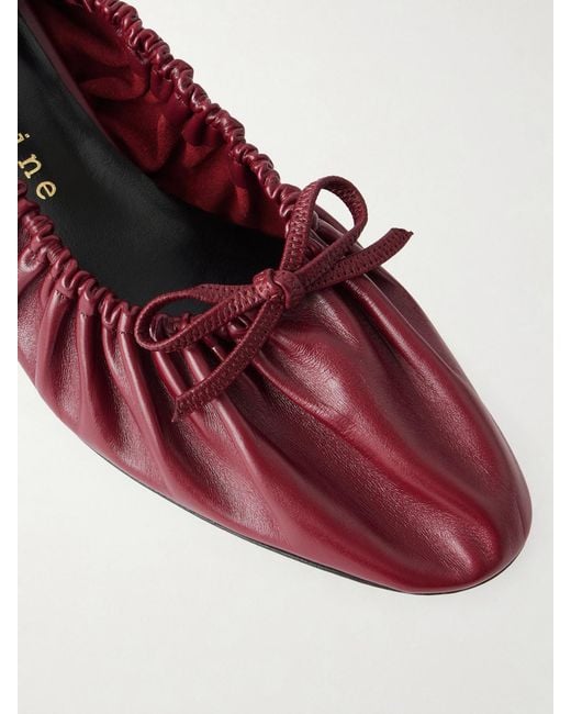 Herbert Levine Gather Around 55 Bow-Detailed Gathered Leather Pumps