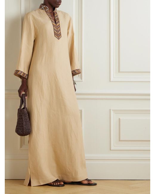 Loro Piana Natural Linen Maxi Dress
