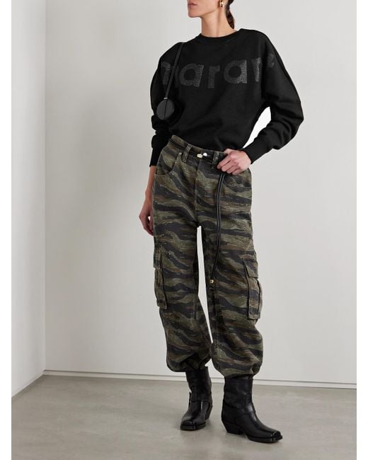 Isabel Marant Black Houston Sweatshirt Aus Jersey Aus Einer Baumwollmischung Mit Detail
