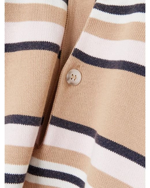 Sanderlak Natural Striped Cotton-Jersey Polo Shirt