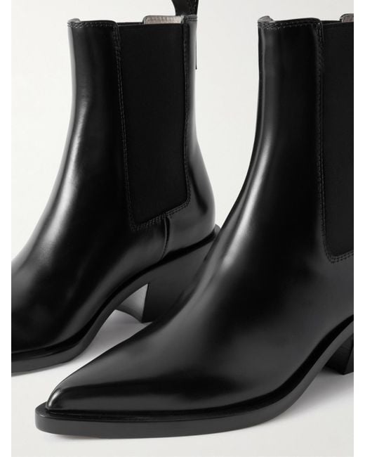 Gianvito Rossi Black Wylie Dover 45 Glossed-Leather Chelsea Boots