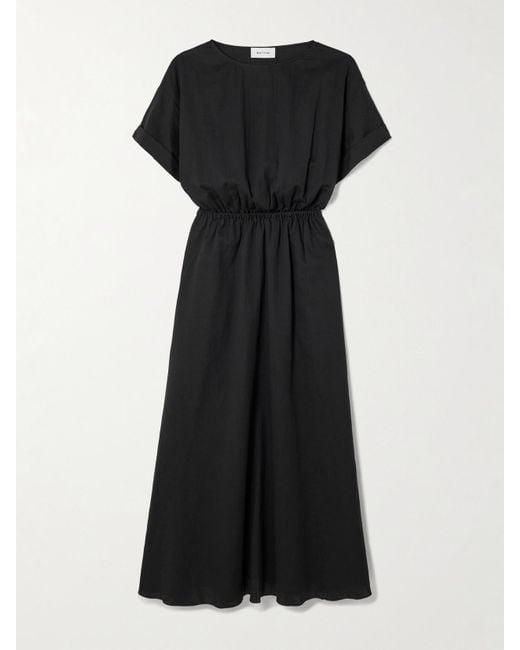 Matteau Black Relaxed Tee Cotton-Gauze Maxi Dress
