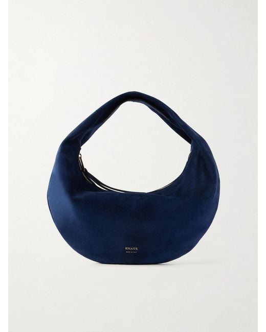 Khaite Blue Olivia Mini Suede Shoulder Bag