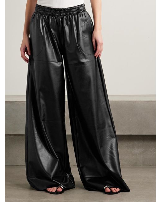 Norma Kamali Black Elephant Hose Mit Weitem Bein