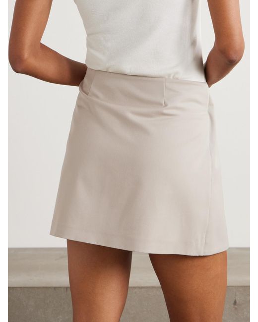 Loewe Natural Leather-Trimmed Layered Cotton And Silk-Blend Mini Skirt
