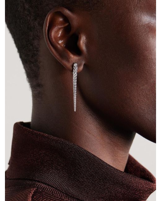 Melissa Kaye Natural Lola Needle Medium 18-Karat Diamond Earrings
