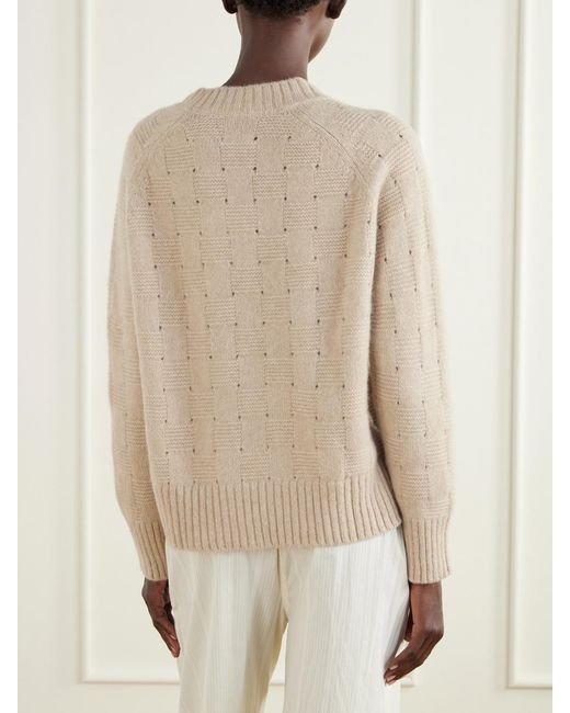 Allude Natural Cashmere And Silk-Blend Sweater