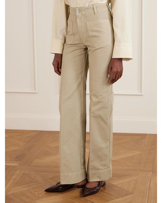 Victoria Beckham Natural Alina High-Rise Straight-Leg Jeans