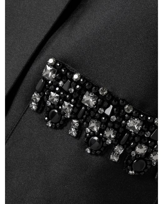 Self-Portrait Black Crystal-Embellished Taffeta Jacket