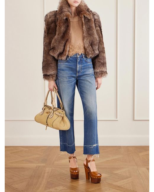 Chloé Natural Paddington Suede Shoulder Bag