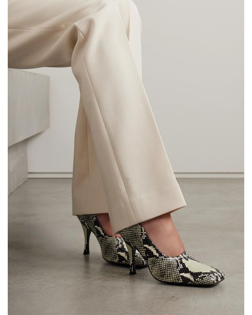 Escarpins En Cuir Effet Serpent Eva Khaite en coloris Metallic