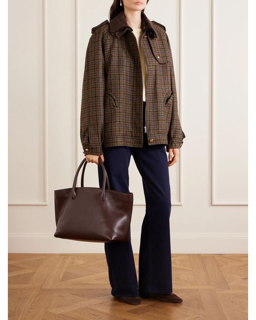 Blazé Milano Brown Chausie Checked Wool Trench Jacket