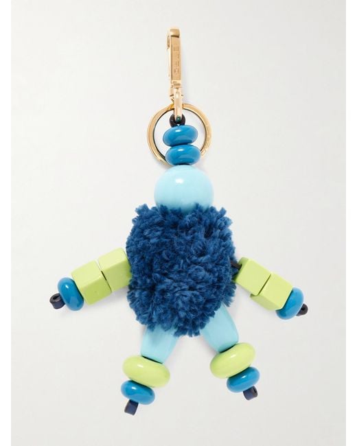 Etro Blue Little Wool-Blend, -Tone And Enamel Bag Charm