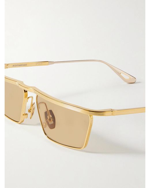 Jacques Marie Mage Natural Bogart Goldfarbene Sonnenbrille Mit D-Rahmen