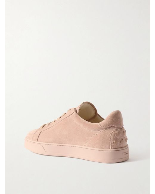 Tod's Pink Cassetta Suede Sneakers