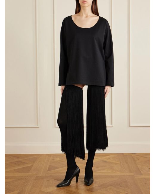 Alaïa Black Cotton-Jersey T-Shirt