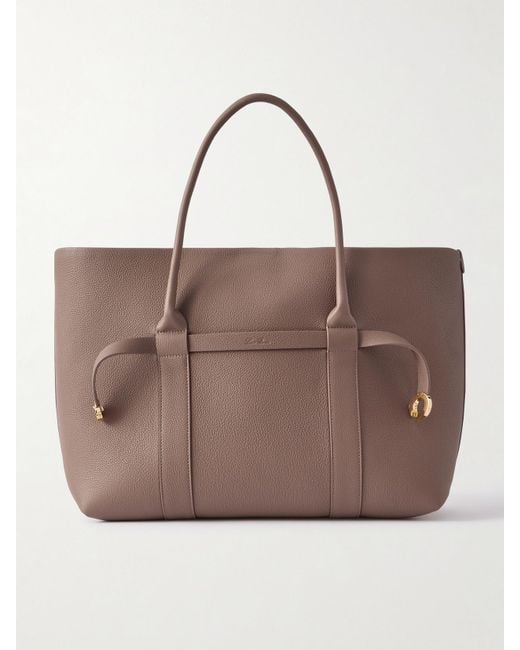 Loro Piana Brown Ghiera Textured-Leather Tote