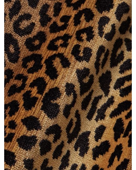 Adam Lippes Natural Levi Belted Leopard-Print Chenille Maxi Skirt