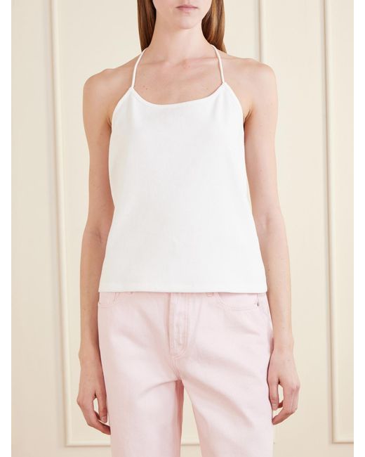 Still Here White Toggle Cotton Tank Top
