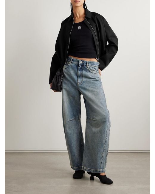 Loewe Black Gathered Cotton And Silk-Blend Twill Jacket