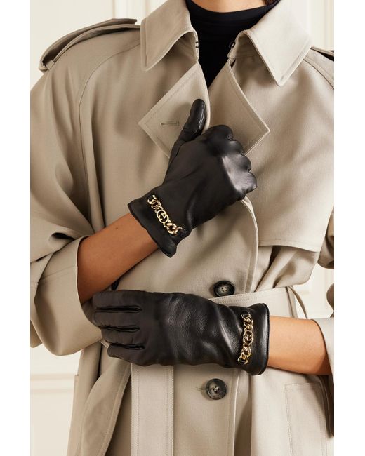 Gucci Handschuhe Aus Leder Mit Verzierungen in Schwarz | Lyst AT
