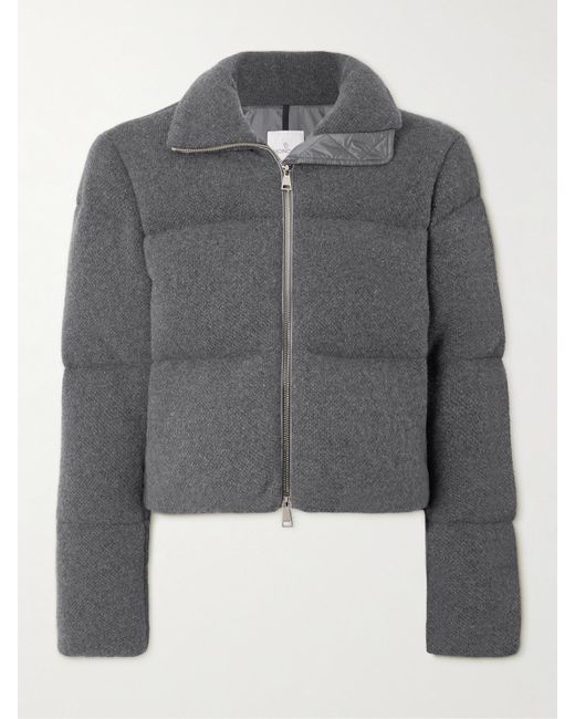 Moncler Gray Breze Daunenjacke Aus Gestepptem Flanell Mit Applikation