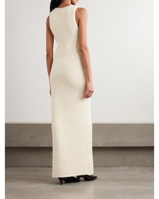 Sir White Tropicana Cotton-Blend Bouclé Maxi Dress