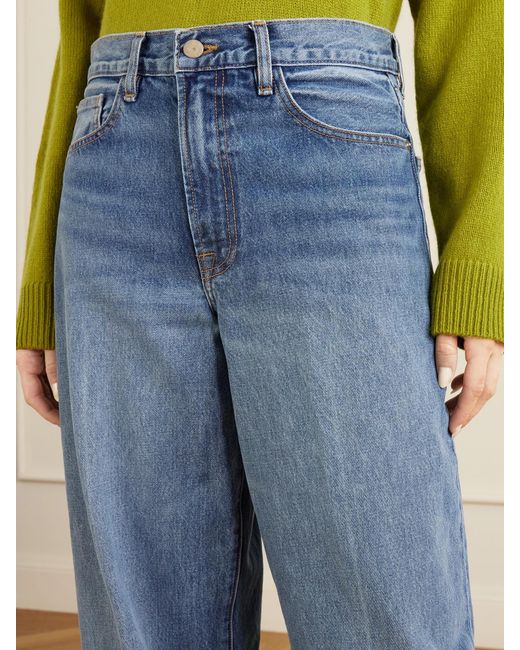 The Elder Statesman Blue Evie Organic Cotton Wide-Leg Jeans