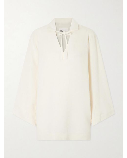 Lisa Marie Fernandez White Tie-Detailed Woven Tunic